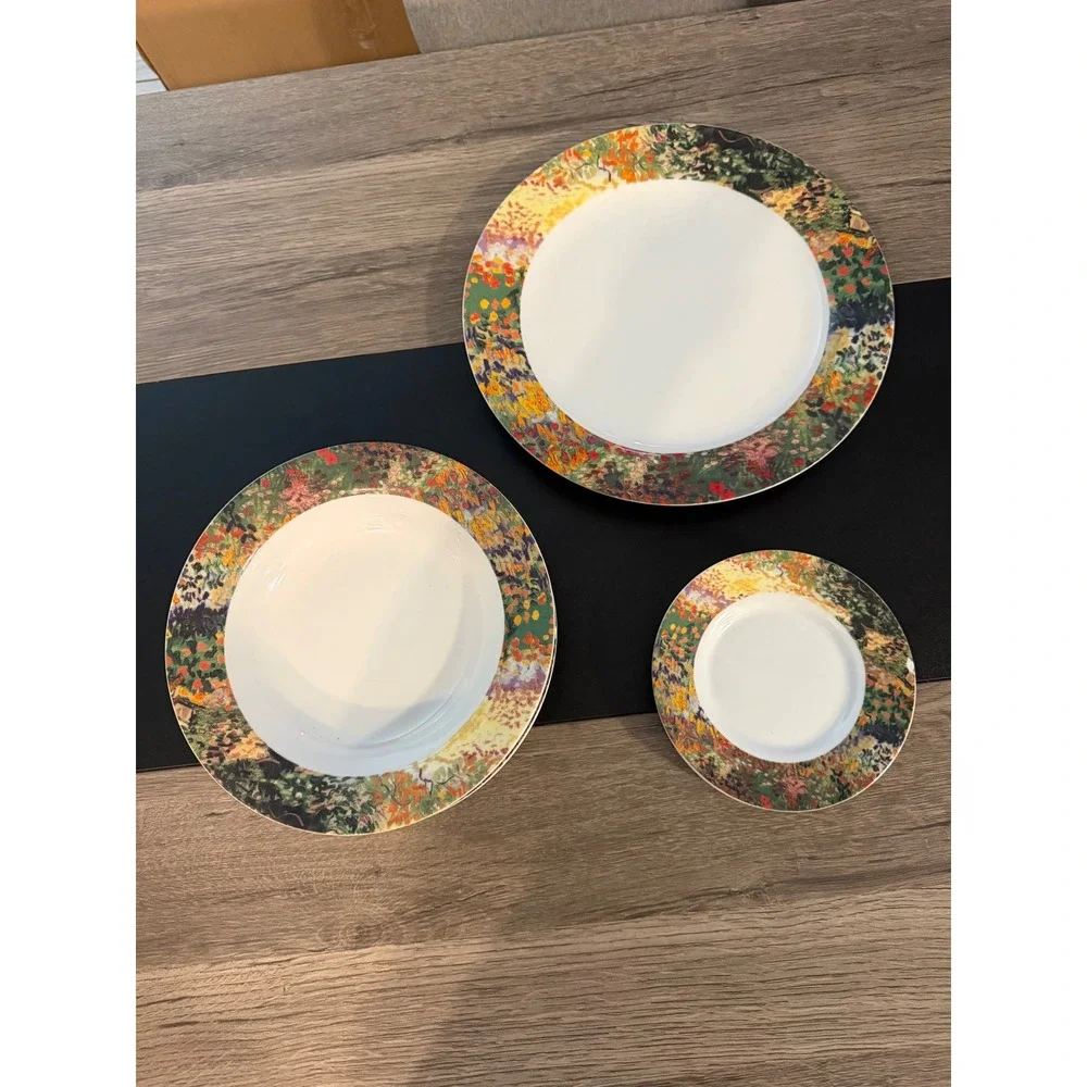 Sakura Vincent Van Gogh Porcelain Dinnerware Set Impressionist Floral 9pc